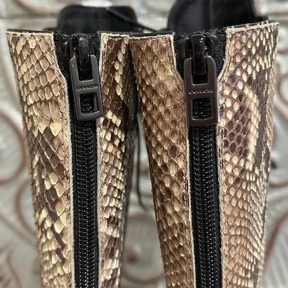 COACH Snakeskin Patchwork Lace Up Boots Size 6.5B EUC! G2718 - Picture 7 of 14